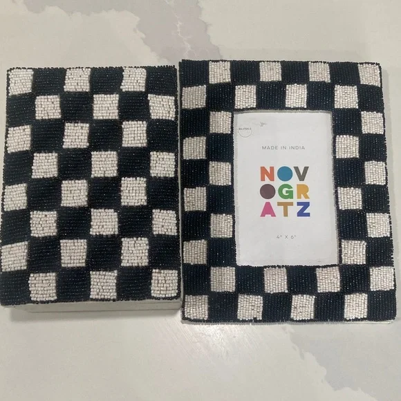New Black and White Checkered Frame and Box Set - Picture 4 of 5